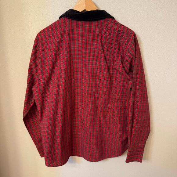 Vintage Karen Scott Sport Scottish Terrier Plaid Christmas Button Down Women M - Picture 6 of 9